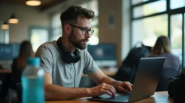 Designer editando um site no notebook